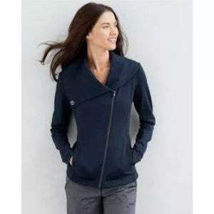 Lucy blue athletic jacket zip front hatha jacket
